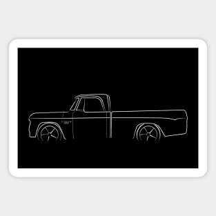 1965 Dodge D100 Sweptline - profile stencil, white Magnet